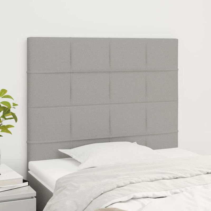 foto del prodotto testiere 2 pz grigio chiaro 100x5x78 88 cm in tessuto