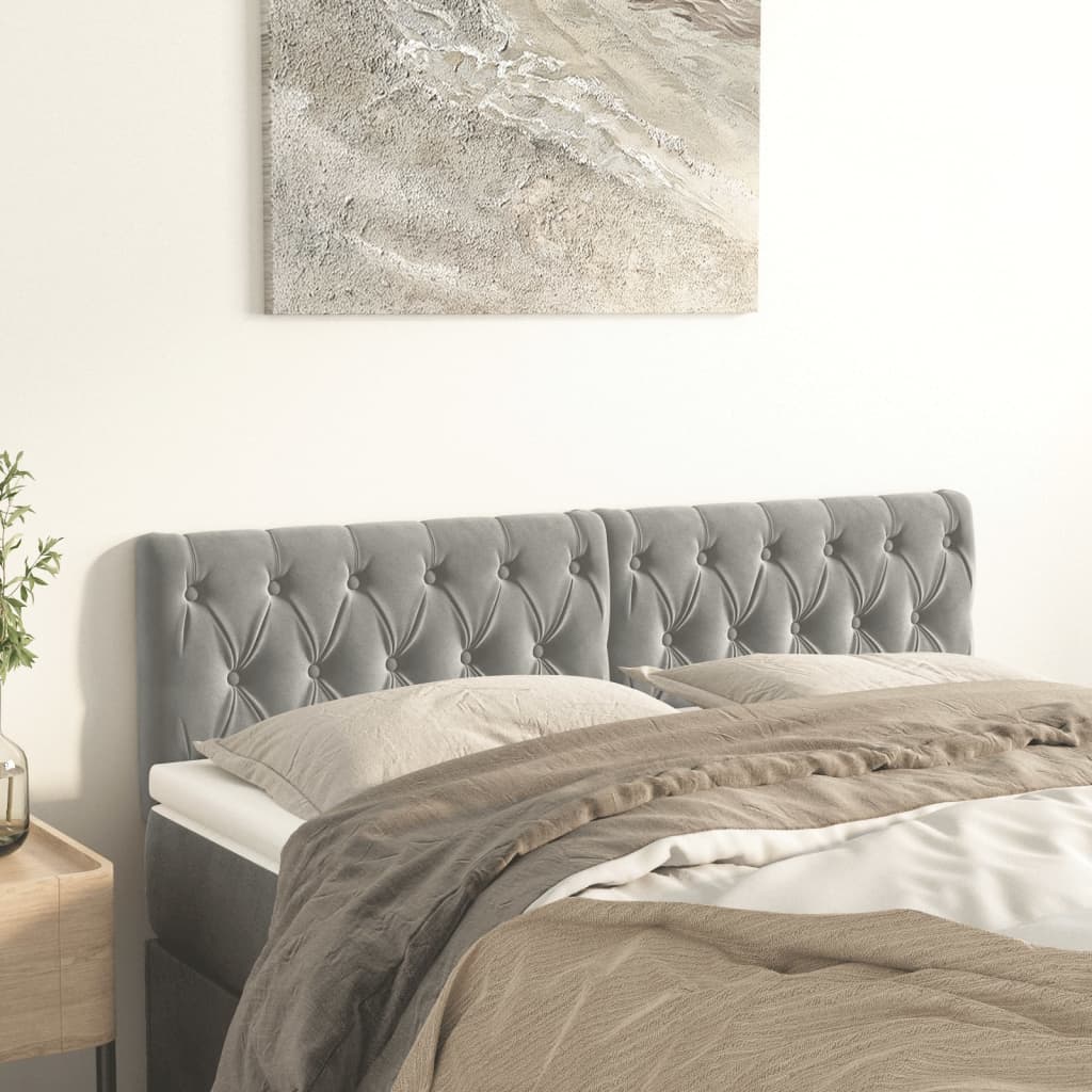foto del prodotto testiere 2 pz grigio chiaro 72x7x78 88 cm in velluto vidaxl