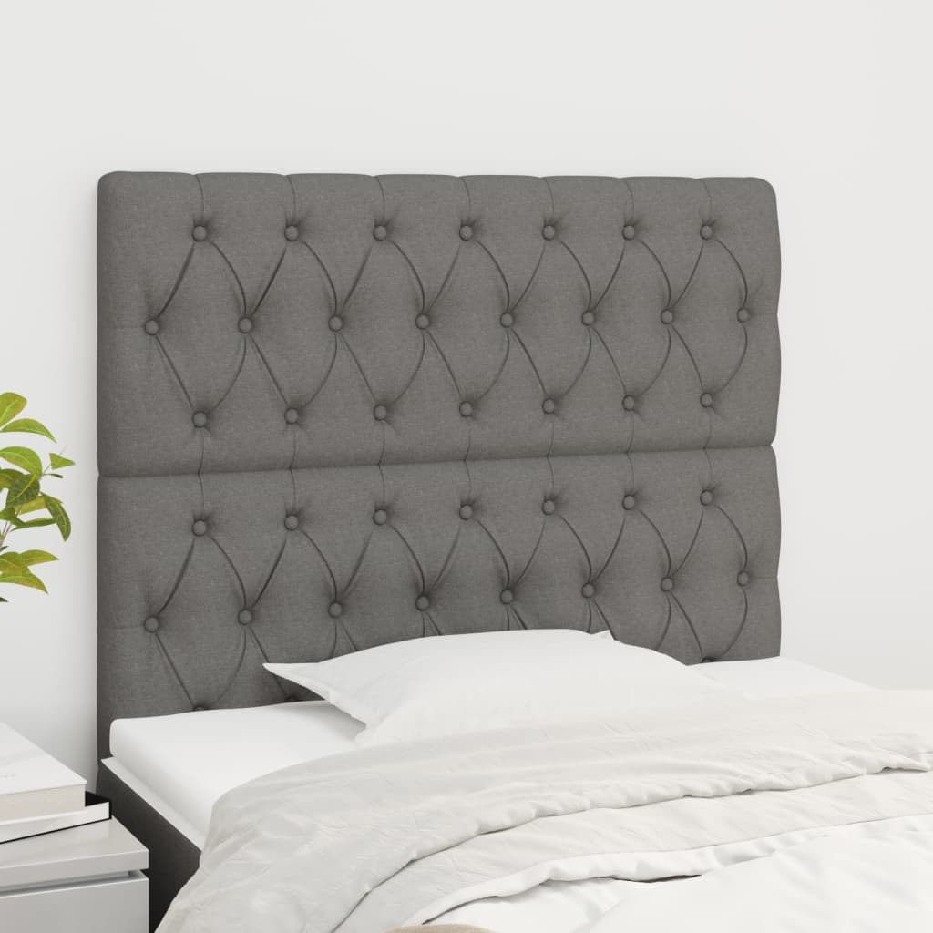 foto del prodotto testiere 2 pz grigio scuro 100x7x78 88 cm in tessuto