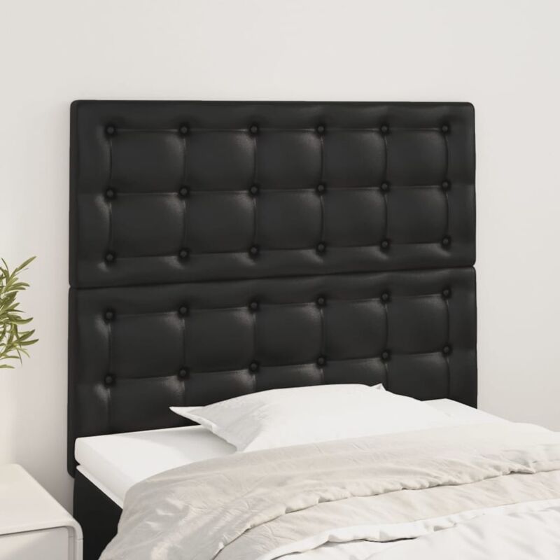 foto del prodotto testiere 2 pz nere 100x5x78 88 cm in similpelle