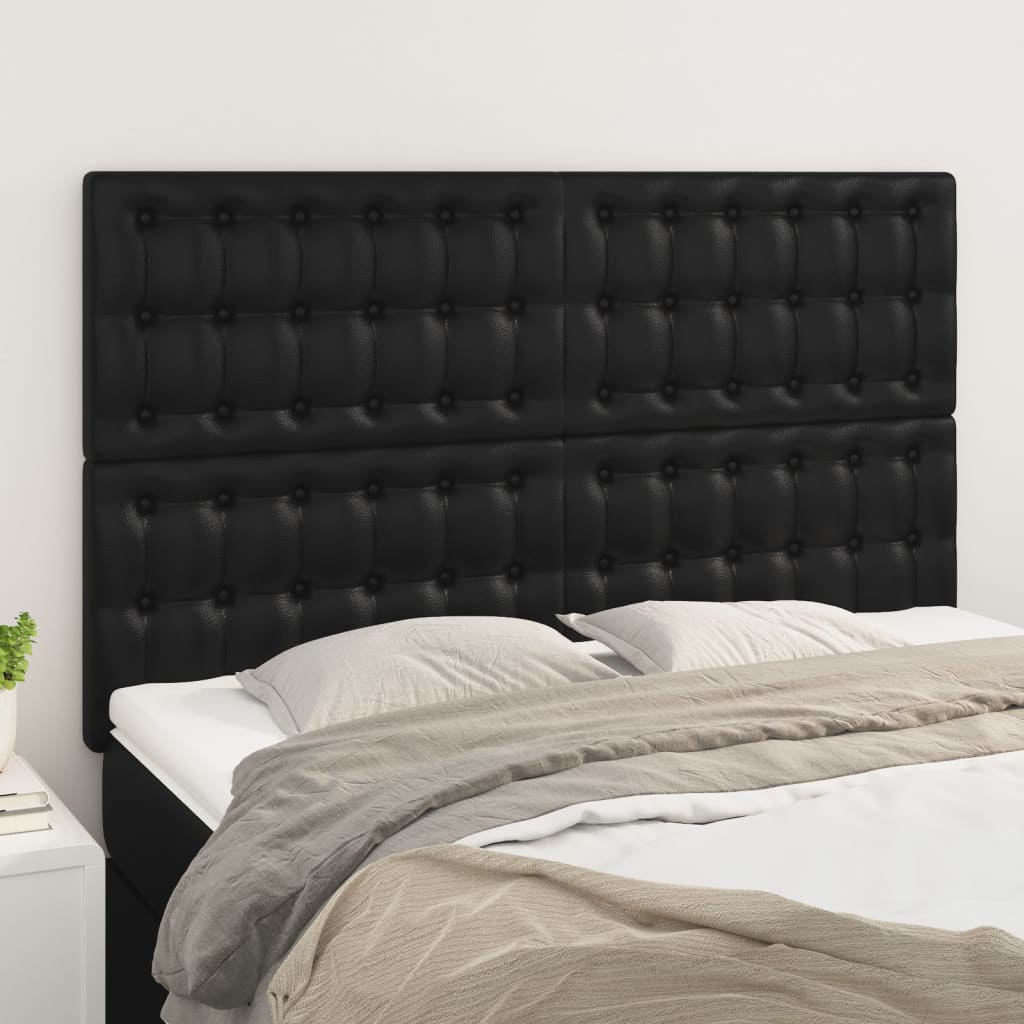foto del prodotto testiere 4 pz nere 72x5x78 88 cm in similpelle