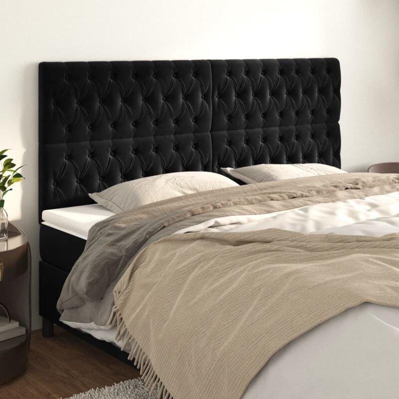 foto del prodotto testiere 4 pz nero 100 x 7 x 78 88 cm in vellutocod mxl 97646