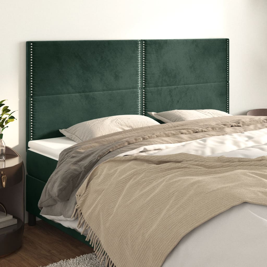 foto del prodotto testiere 4 pz verde scuro 100x5x78 88 cm in velluto cod mxl 49153