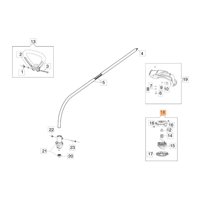 foto del prodotto testina filo nylon trimmer elettrico modelli tr91e originale oleomac 63080011a