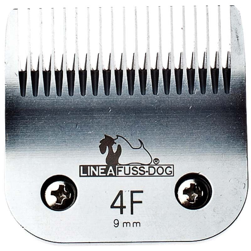 foto del prodotto testina in acciaio misura 4f lunghezza taglio 9mm per tosatrice fuss dog