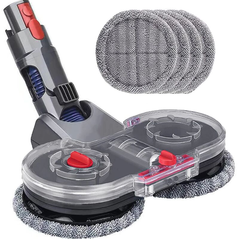 foto del prodotto testina per mocio elettrico compatibile con dyson v7 v8 v10 v11 v15, con 6 mocio lavabili e 1 serbatoio dell acqua rimovibile