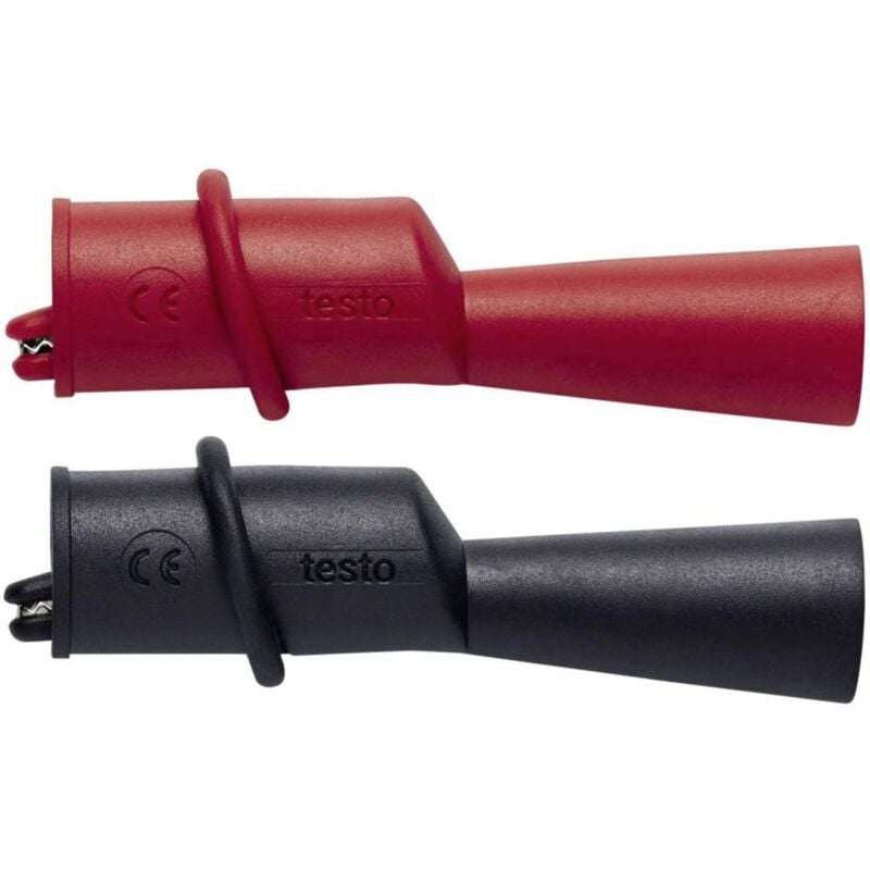 foto del prodotto testo 0590 0009 kit morsetti a coccodrillo a vite cat iii 1000 v, cat iv 600 v nero, rosso