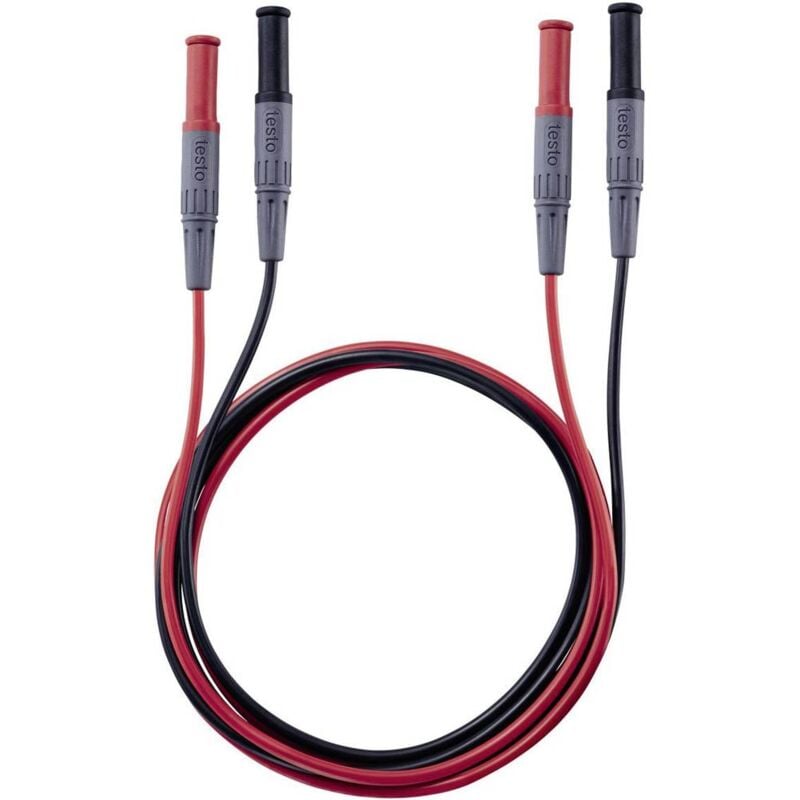 foto del prodotto testo 0590 0013 kit puntali di sicurezza spina 4 mm spina 4 mm 1.00 m nero, rosso 1 pz.