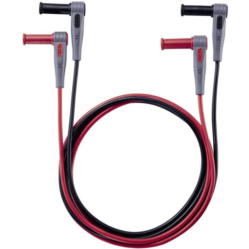 foto del prodotto testo 0590 0014 kit puntali di sicurezza spina 4 mm spina 4 mm 1.00 m nero, rosso 1 pz.