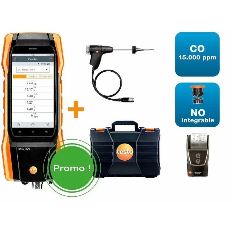 foto del prodotto testo analizzatore di combustione premium con stampante 300 0564 3004 81
