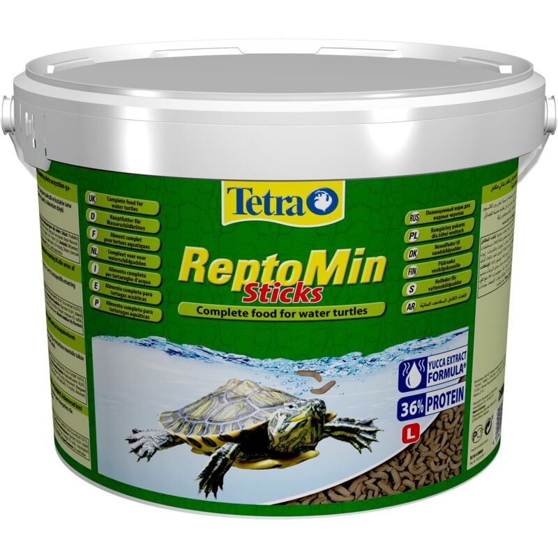 foto del prodotto tetra reptomin sticks turtle food alimento base bilanciato per tartarughe acquatiche adulte, secchio da 10 l