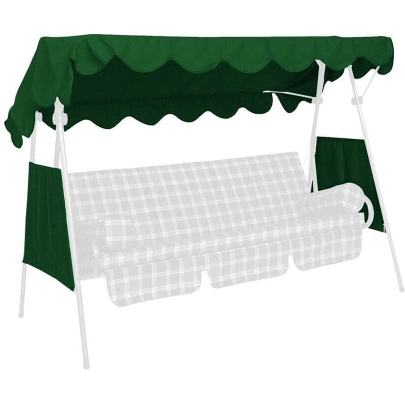 foto del prodotto tetto del dondolo 200 x 120 cm qualit polietilene con 2 parte laterale verde angerer
