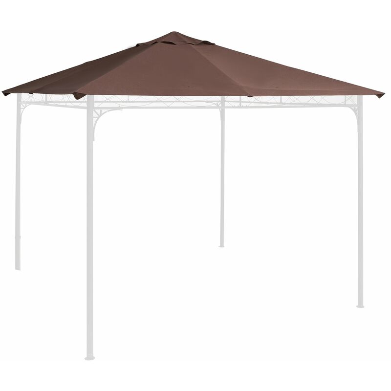 foto del prodotto tetto di ricambio gazebo 3x3m in poliestere marrone