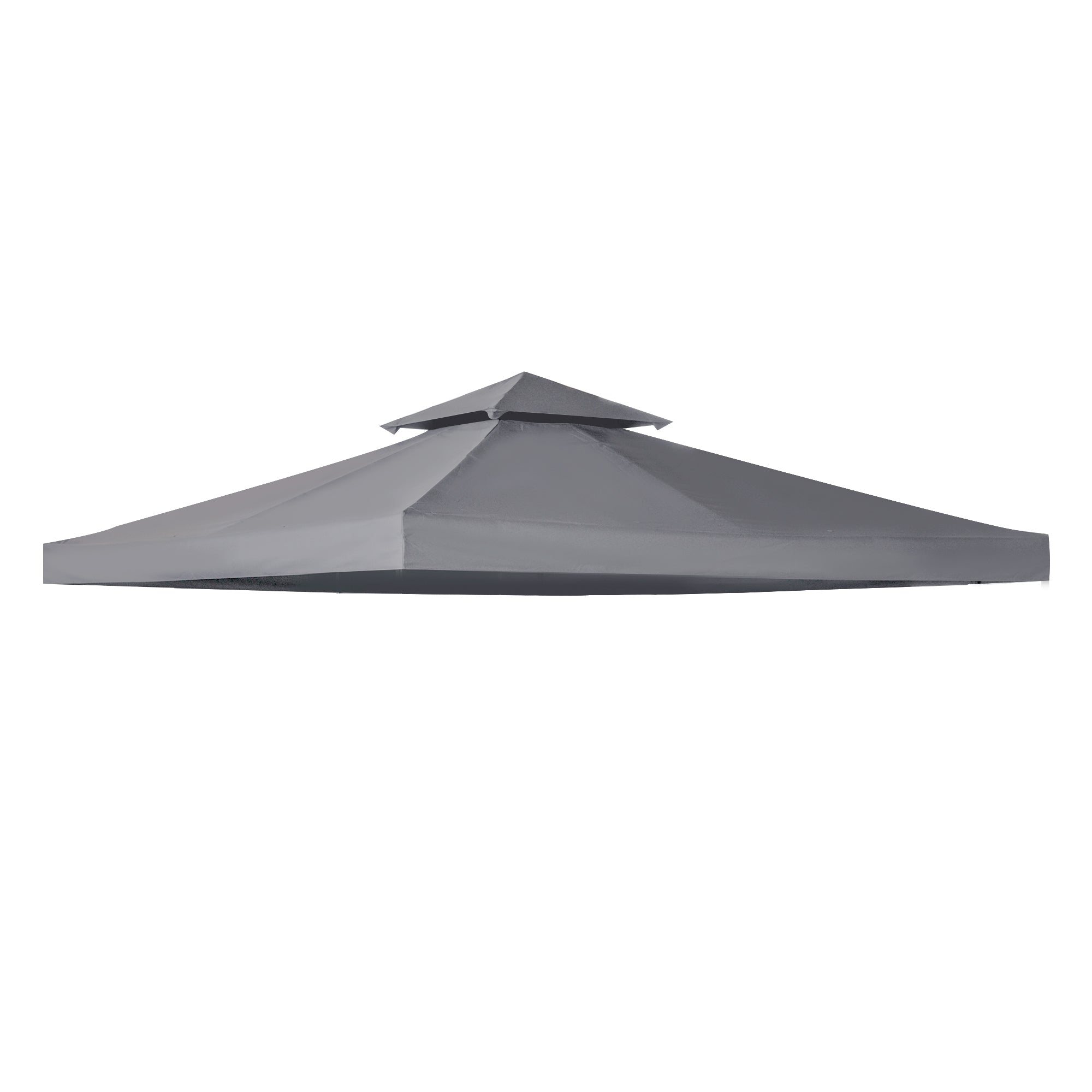foto del prodotto tetto di ricambio per gazebo 3x3m a 2 livelli e resistente ai raggi uv grigio scuro