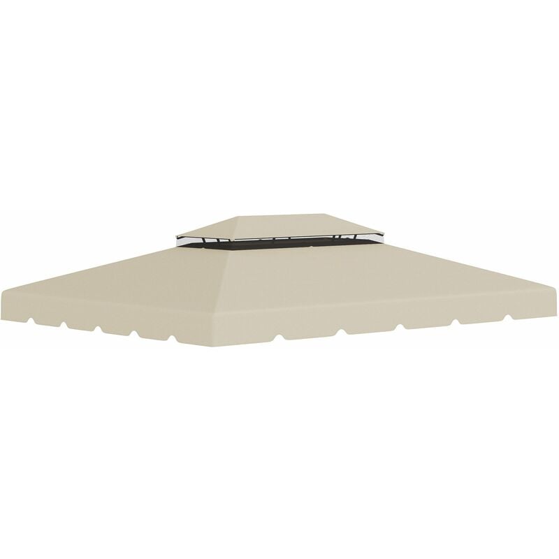 foto del prodotto tetto di ricambio per gazebo da giardino 3x4m in poliestere beige