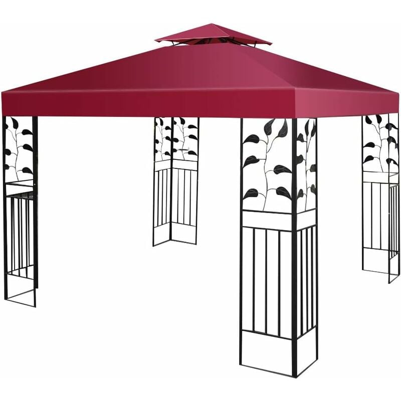 foto del prodotto tetto di ricambio per gazebo da giardino copertura di ricambio gazebo 3 x 3 m, vino rosso costway