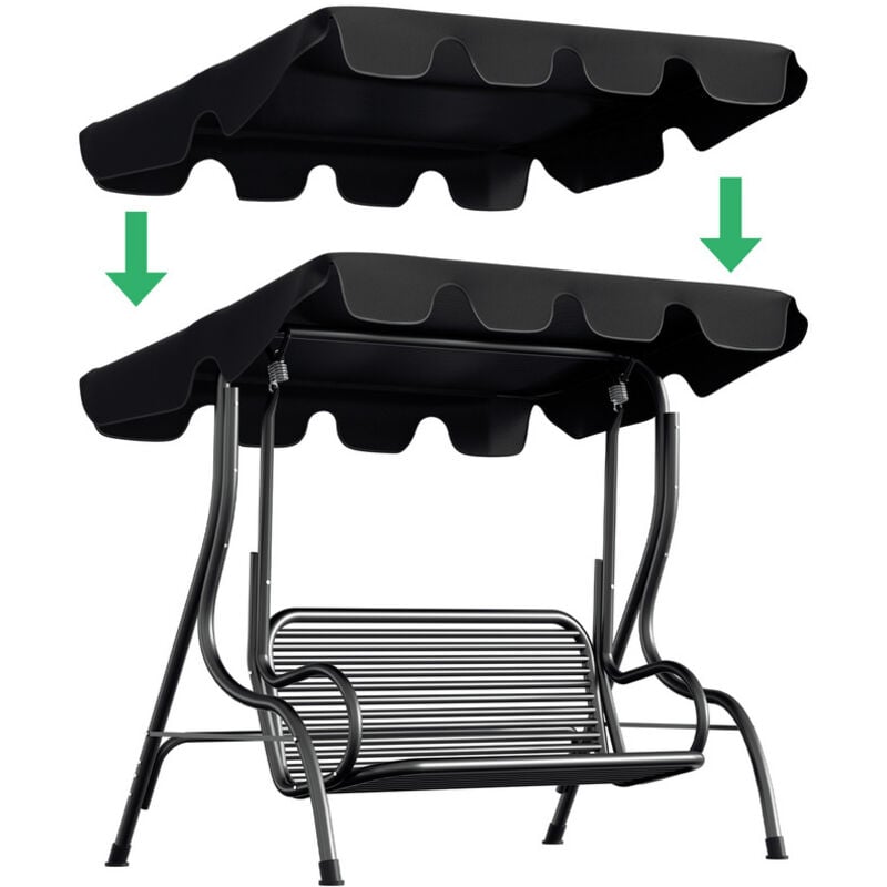 foto del prodotto tetto di ricambio tetto di ricambio impermeabile hollywood swing bench 210x145cm antracite