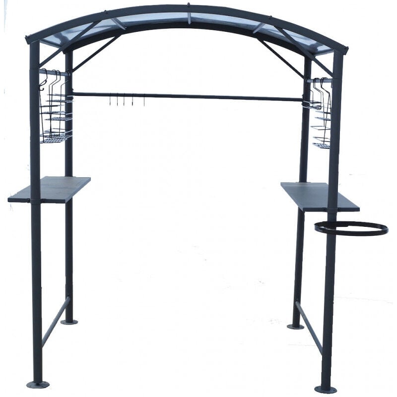 foto del prodotto tettoia per barbecue carport bbq in acciaio 167x128x202 con accessori