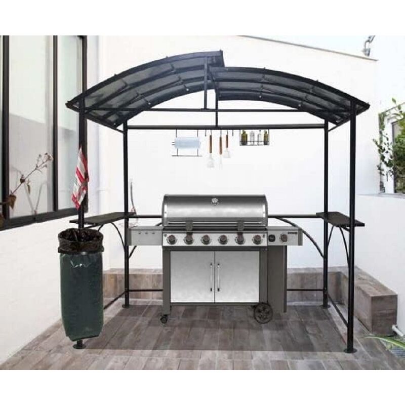 foto del prodotto tettoia per barbecue in acciao con accessori cm. 240x150x230