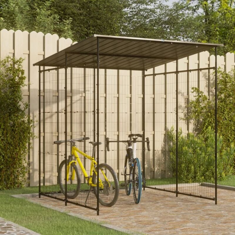 foto del prodotto tettoia per biciclette 190x190x222 cm in acciaio nero vidaxl