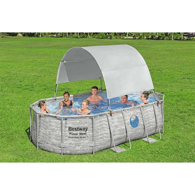 foto del prodotto tettoia per piscina fuori terra bianco bestway