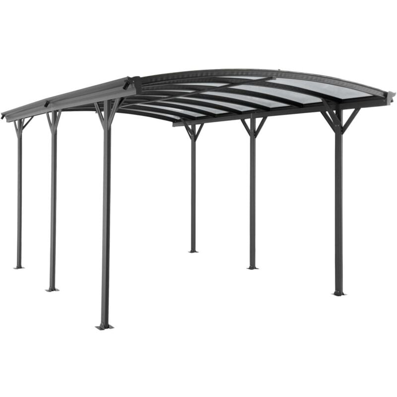 foto del prodotto tettoia pergola semplice autoportante in alluminio per 1 auto 15,15 m antracite - baresa