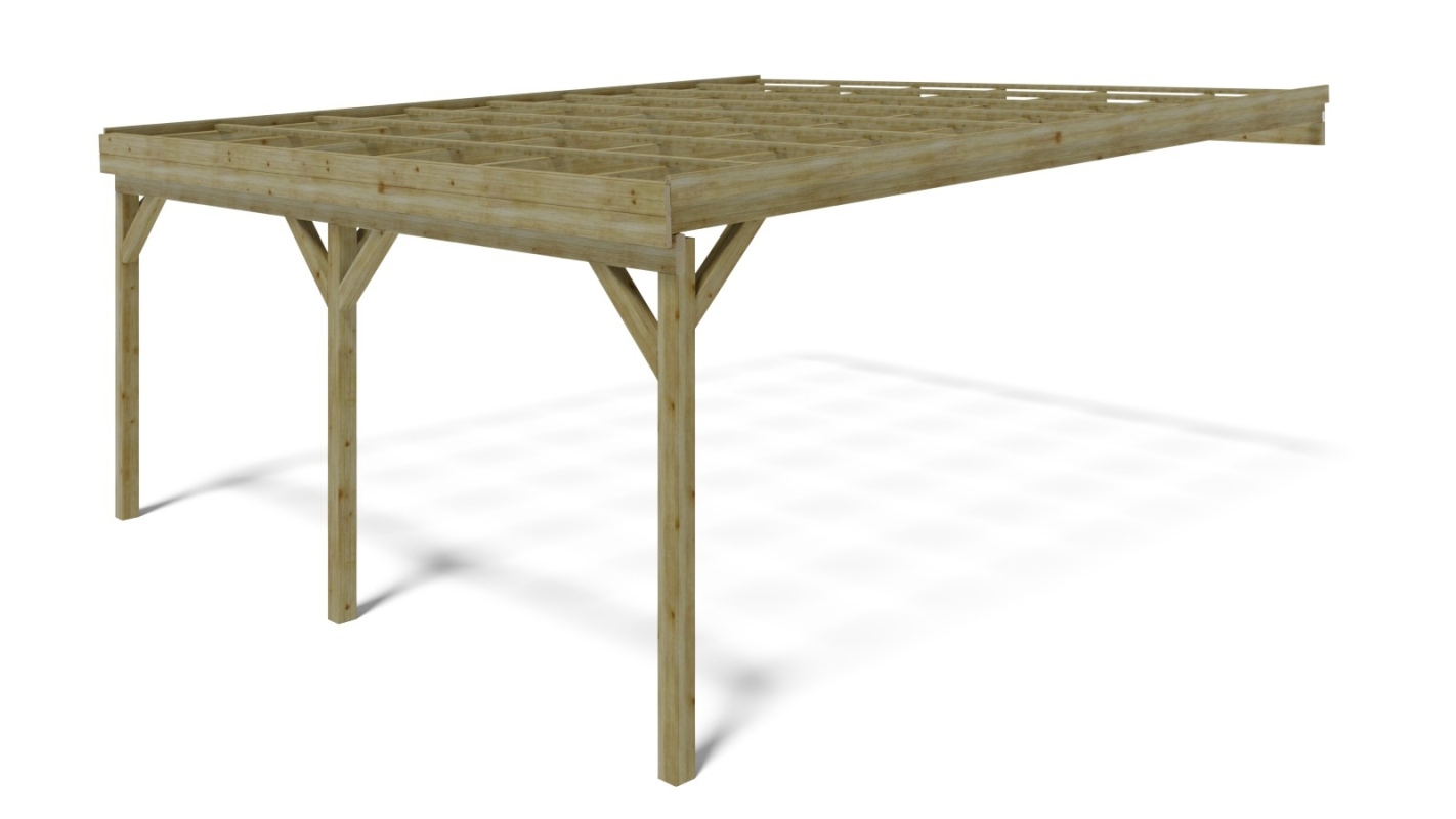 foto del prodotto tettoia posto auto coperto in legno 5.80x5.06 m 29.00 m2 addossato car23 altanka