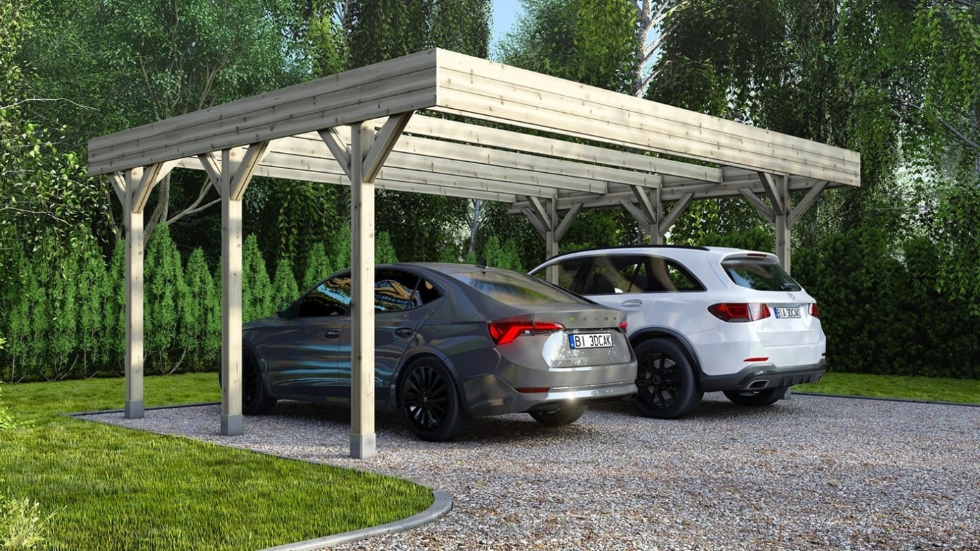 foto del prodotto tettoia posto auto coperto in legno 6.06x5.03 m 30.48 m2 car5 altanka