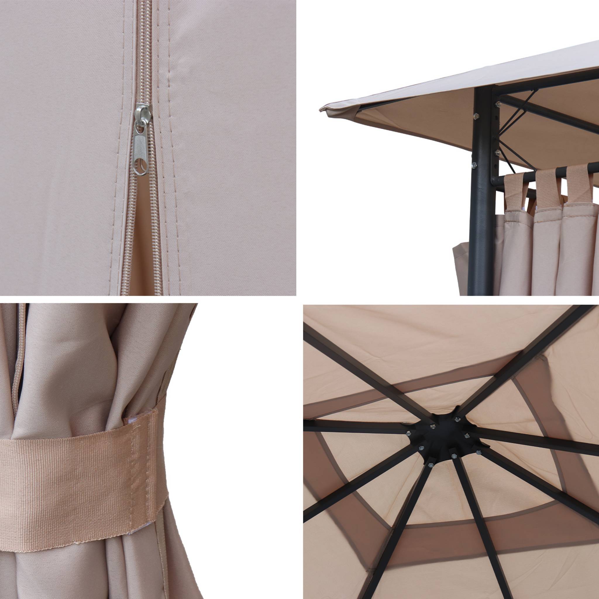 foto del prodotto tettoia tende per pergolato elusa 3x3m, beige