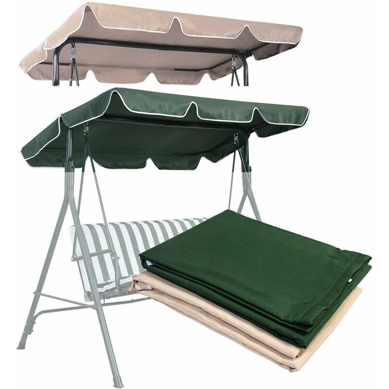 foto del prodotto tettuccio per dondolo, tetto di ricambio per dondolo da giardino, varie dimensioni e colori disponibili 168 x 115 cm, verde costway