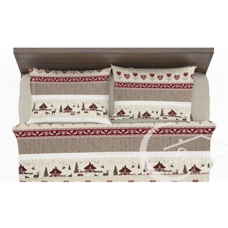 foto del prodotto tex family completo lenzuola tirolese valbadia in puro cotone made in italy una piazza