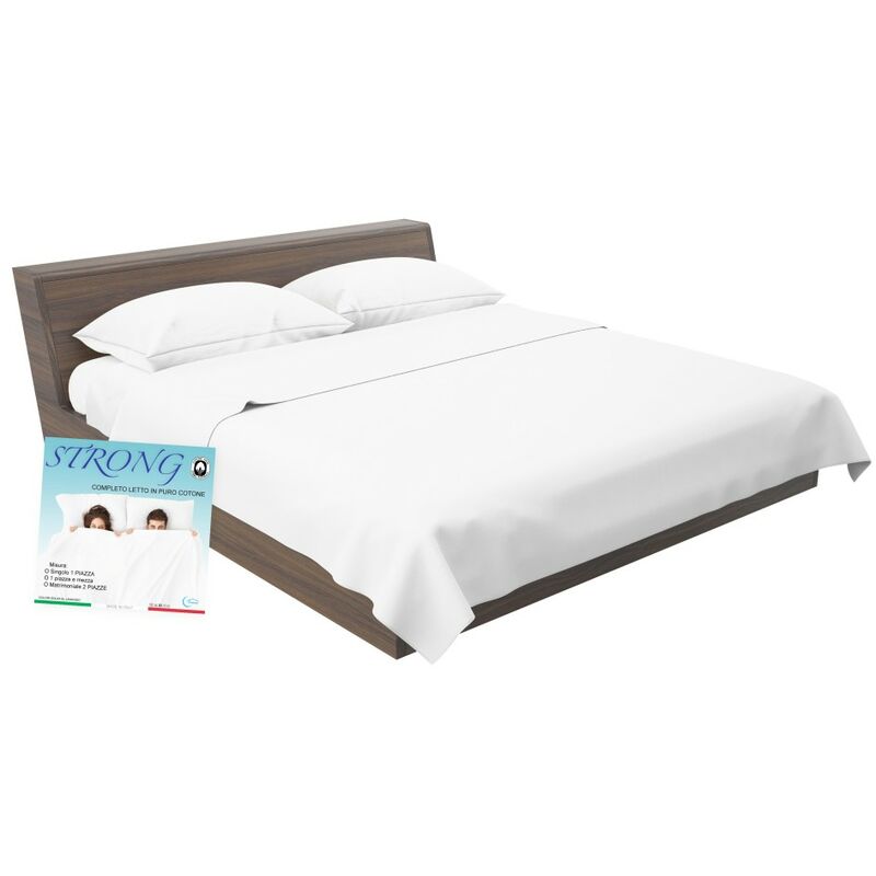 foto del prodotto tex family completo lenzuolo strong lenzuola tinta unita bianco puro cotone made in italy due piazze