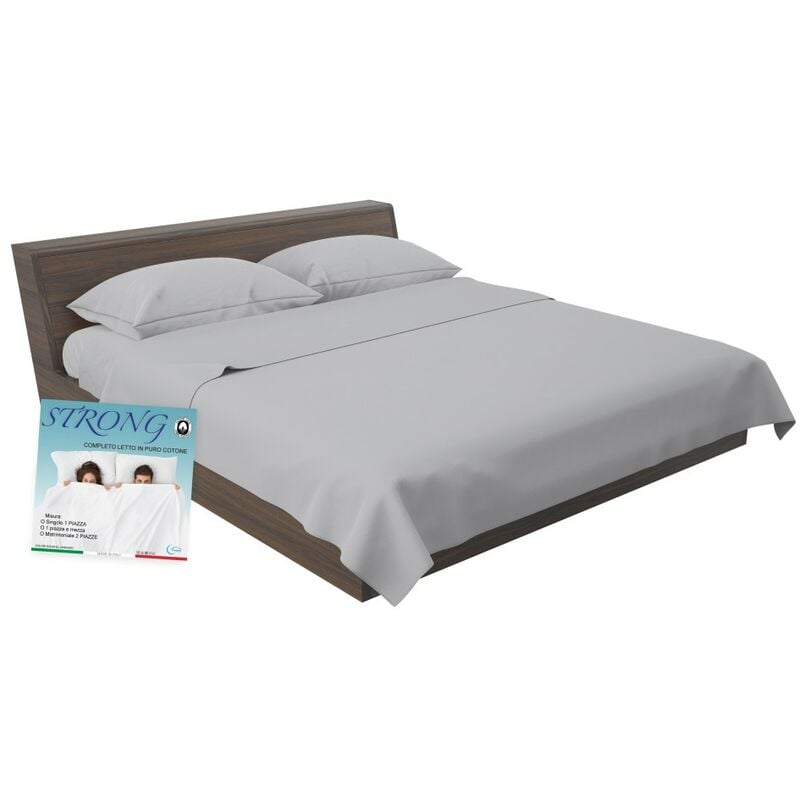 foto del prodotto tex family completo lenzuolo strong lenzuola tinta unita grigio puro cotone made in italy una piazza