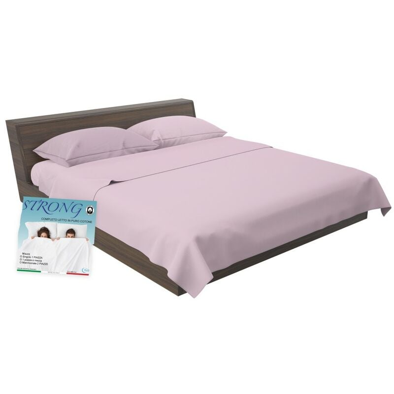 foto del prodotto tex family completo lenzuolo strong lenzuola tinta unita rosa puro cotone made in italy 1 piazza e mezza