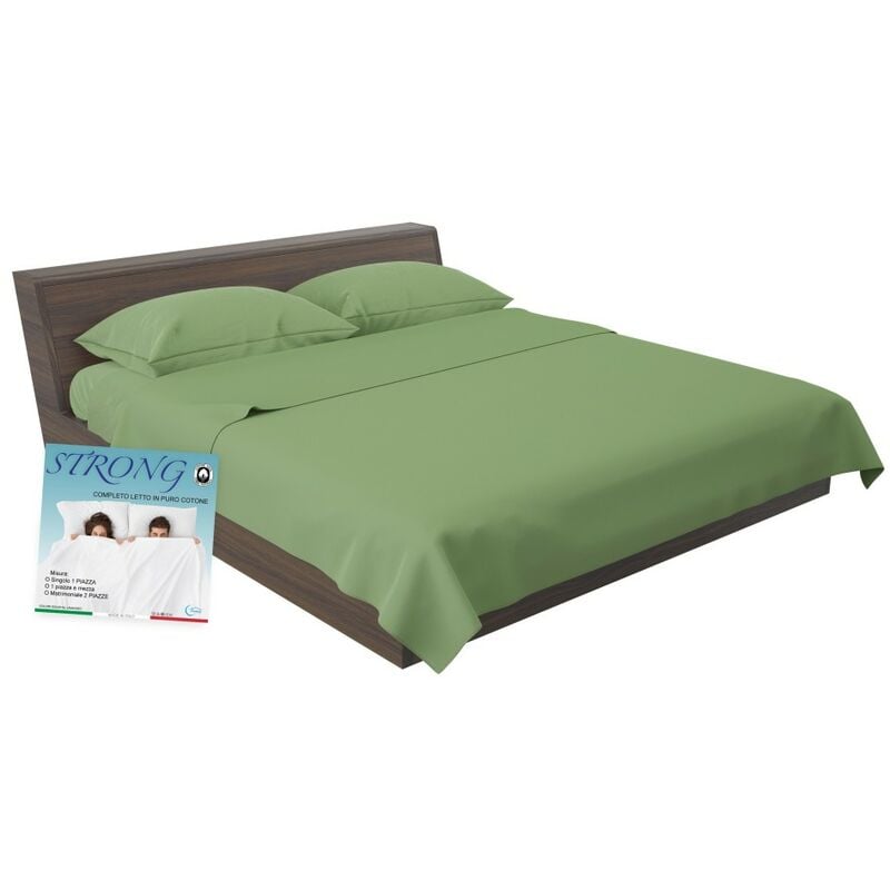 foto del prodotto tex family completo lenzuolo strong lenzuola tinta unita verde prateria puro cotone made in italy una piazza