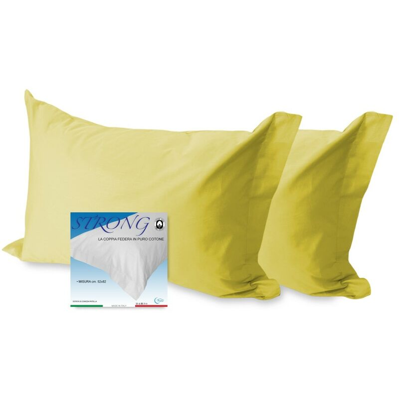 foto del prodotto tex family coppia federa per guanciale strong tinta unita giallo cm. 52x82