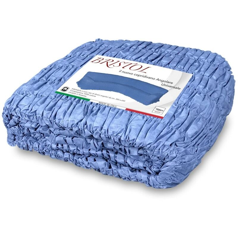 foto del prodotto tex family copridivano angolare universale bristol blu unito