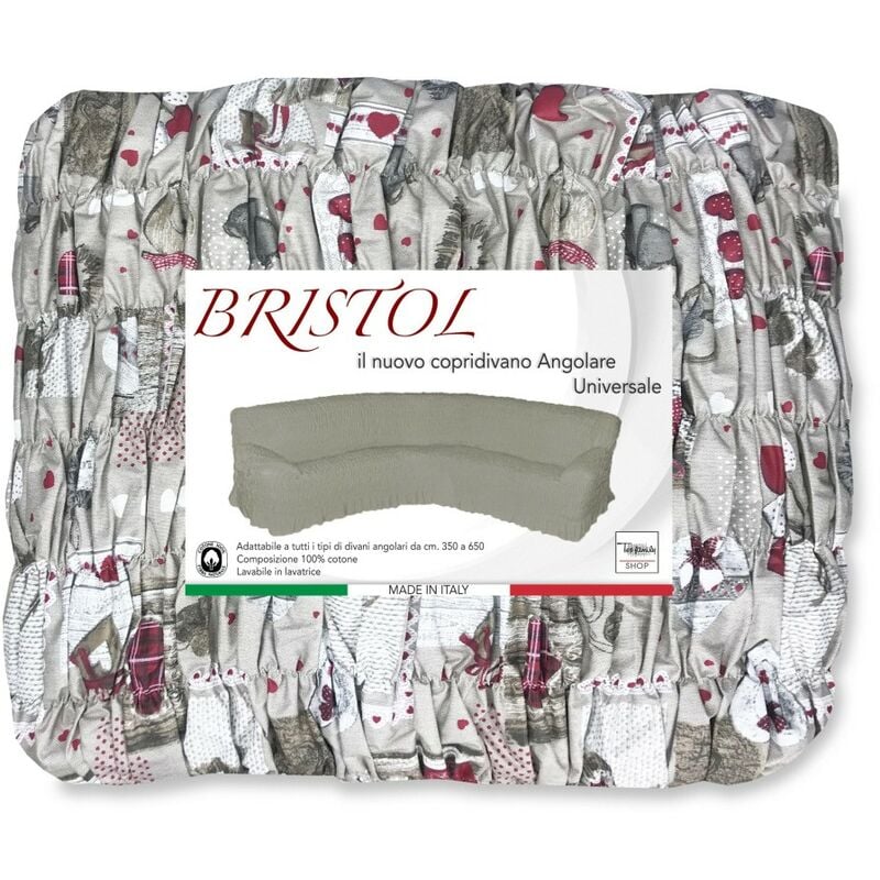 foto del prodotto tex family copridivano angolare universale tirolese bristol holly rosso