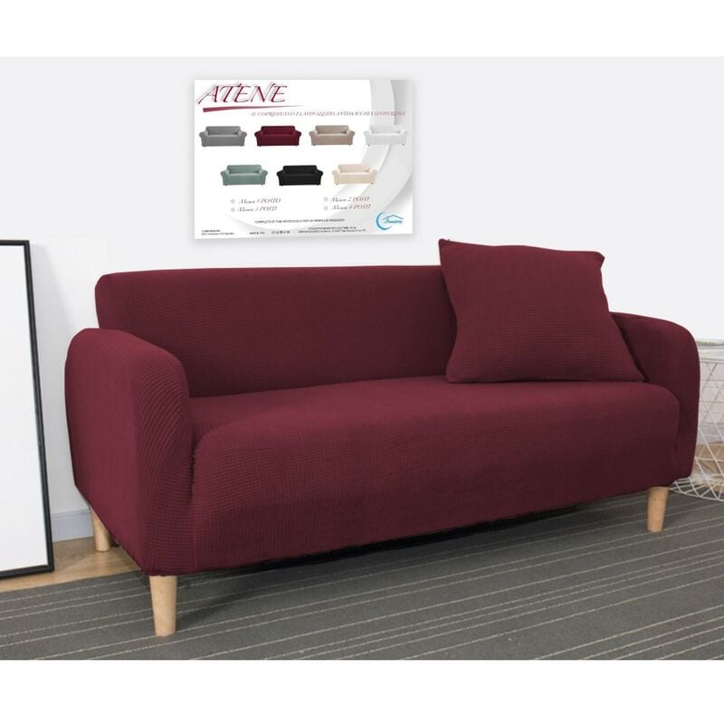foto del prodotto tex family copridivano elasticizzato atene universale bordeaux bielastico 1 posto cm. 80 100