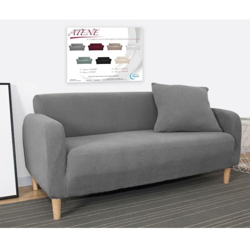 foto del prodotto tex family copridivano elasticizzato atene universale grigio bielastico 1 posto cm. 80 100
