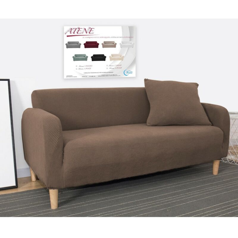 foto del prodotto tex family copridivano elasticizzato atene universale marrone bielastico 1 posto cm. 80 100