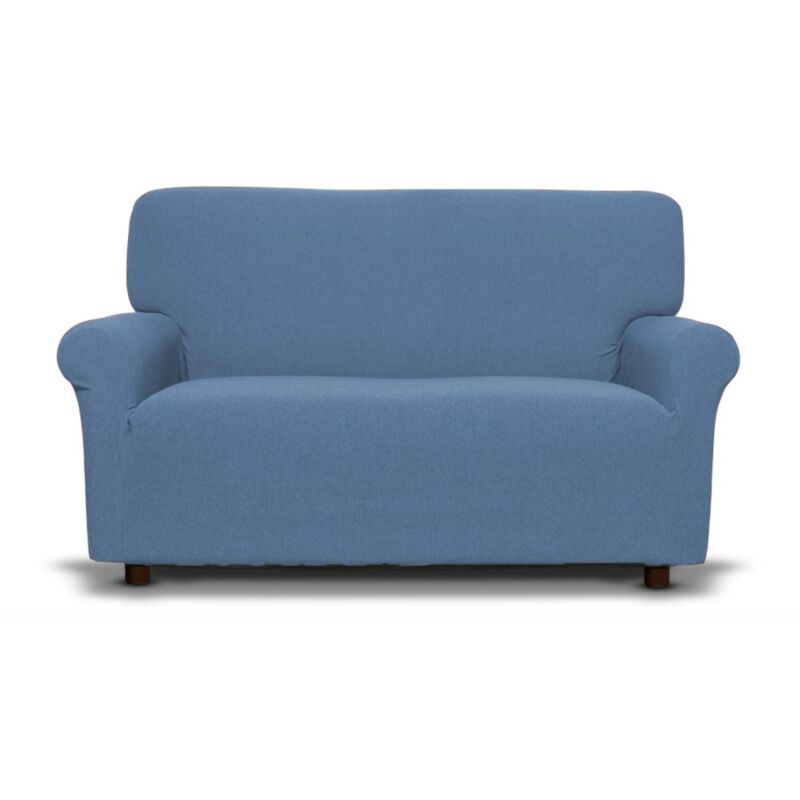foto del prodotto tex family copridivano new york azzurro elasticizzato, antigraffio, per divani con braccioli, telo divano universale, made in italy divano 4 posti