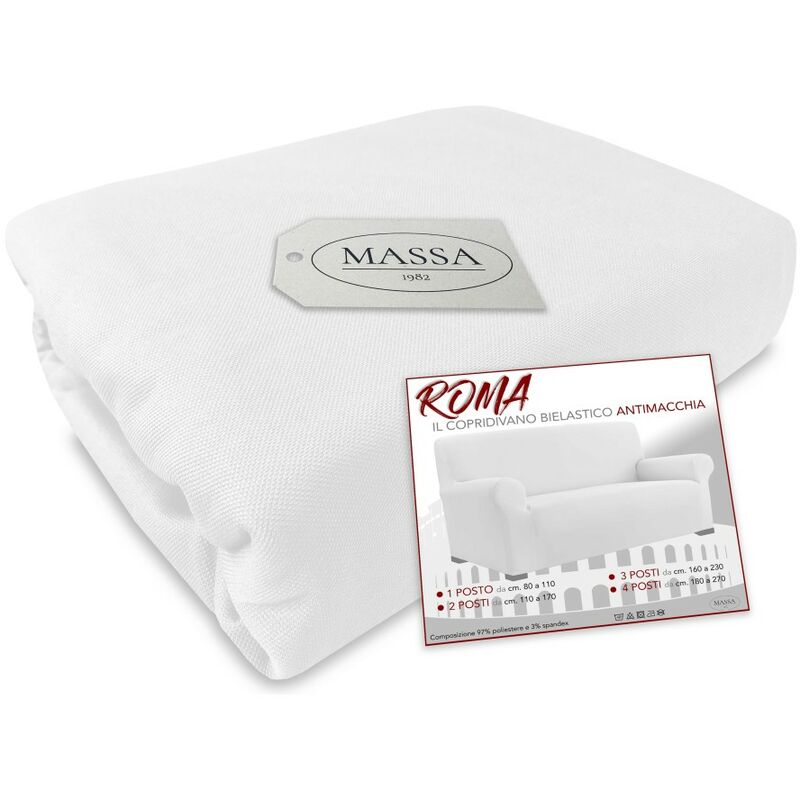 foto del prodotto tex family copridivano universale elasticizzato roma antimacchia bianco 3 posti da cm. 160 a 230