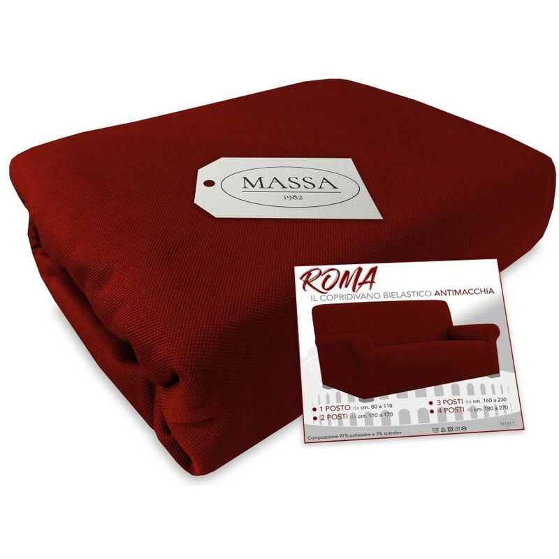 foto del prodotto tex family copridivano universale elasticizzato roma antimacchia bordeaux 4 posti da cm. 180 a 270