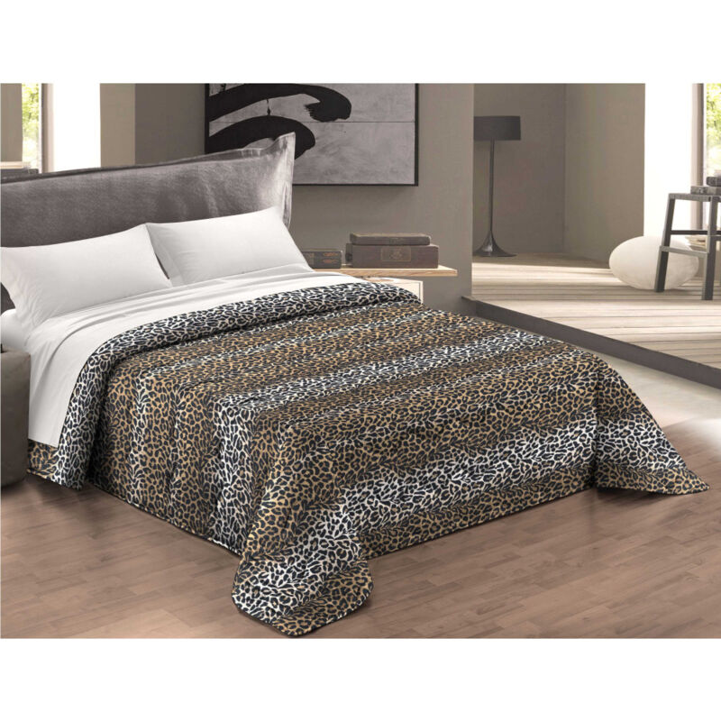 foto del prodotto tex family copriletto trapuntato fiocco leopardato maculato made in italy 1 piazza e mezza