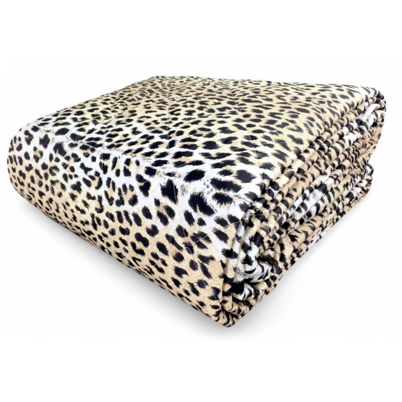 foto del prodotto tex family copriletto trapuntato leopardato maculato matrimoniale 2 piazze
