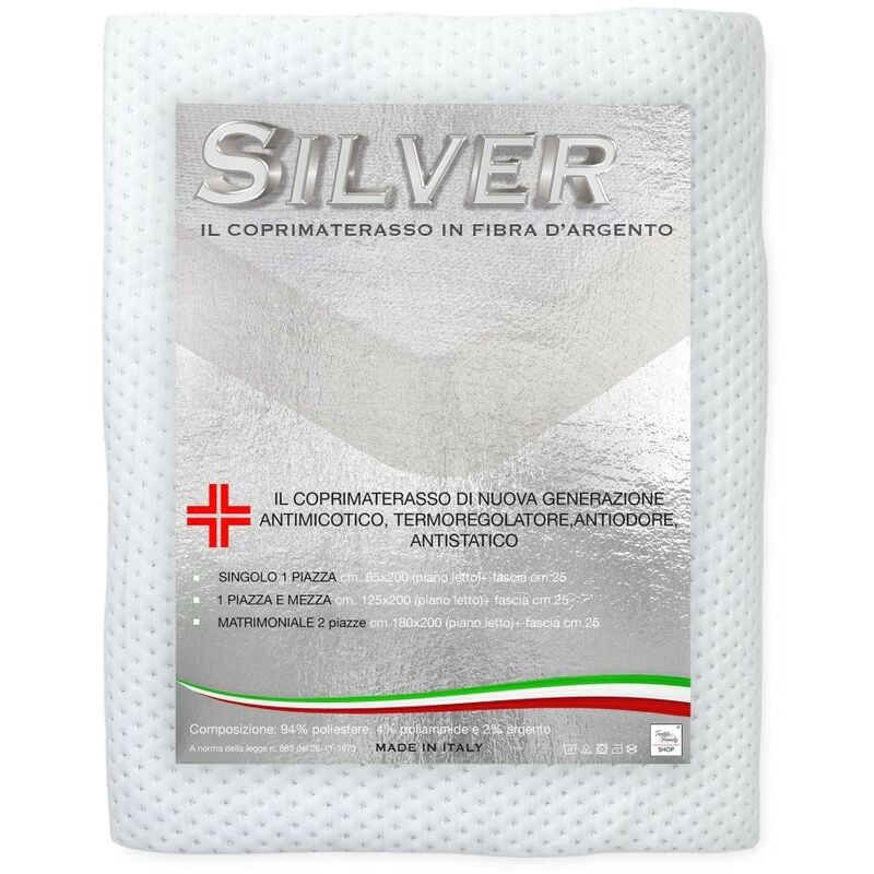 immagine 0 del prodotto tex family coprimaterasso in fibra d argento silver made in italy 1 piazza e mezza