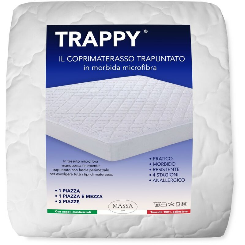 foto del prodotto tex family coprimaterasso trapuntato in morbida microfibra trappy imbottito 1 piazza e mezza