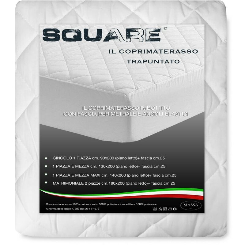 foto del prodotto tex family coprimaterasso traversa trapuntata con fascia elasticizzata in puro cotone 2 piazze