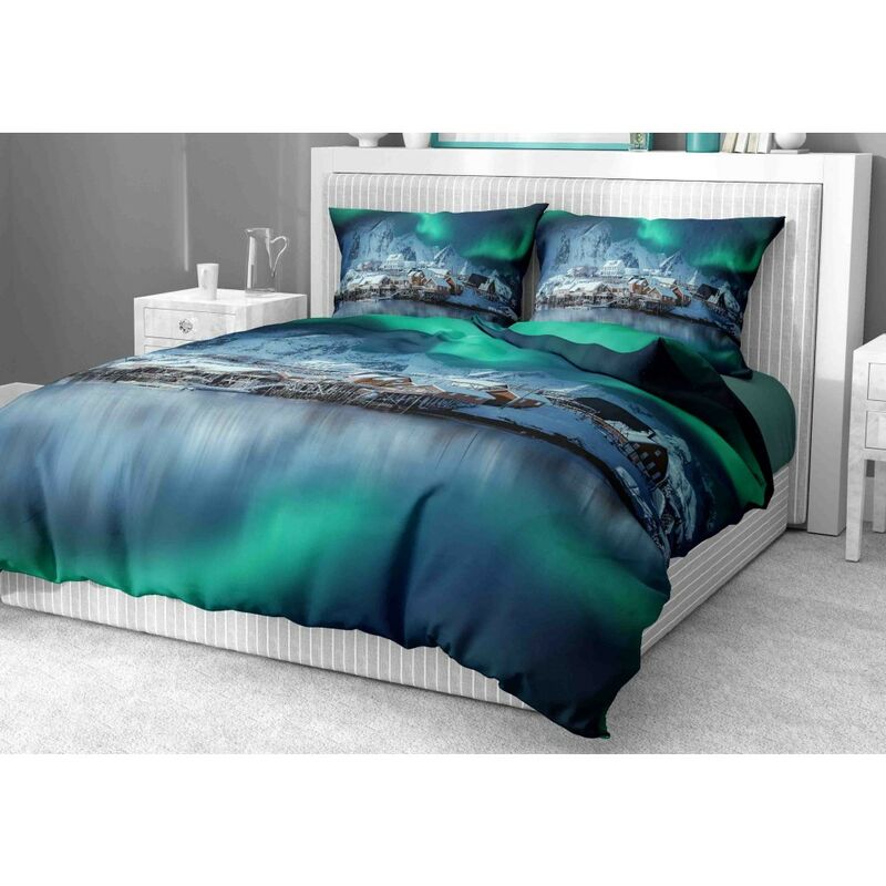 foto del prodotto tex family copripiumino rasatello hd aurora boreale matrimoniale cm. 250x200